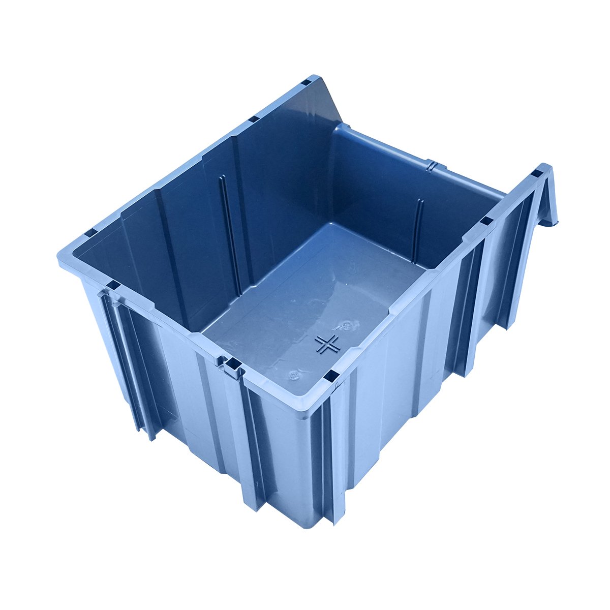 Stand cu 16 cutii pentru depozitare / organizare, cutie din plastic albastra, 680x510x1100mm